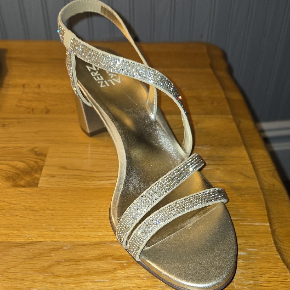Naturalizer Sparkling Gold Strappy Heels